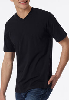 Schiesser American V-hals t-shirts 2-pack zwart - L