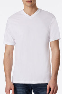 Schiesser Basic Wit Heren T-shirt V-Hals Katoen 2-Pack - 3XL