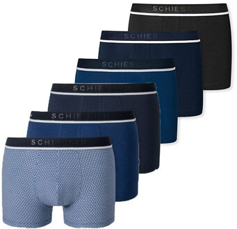 Schiesser Boxershorts 95/5 blauw met print 6-pack - XL