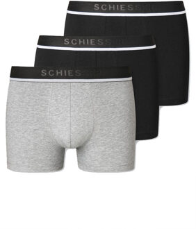 Schiesser Boxershorts 95/5 zwart - grijs 3-pack - L