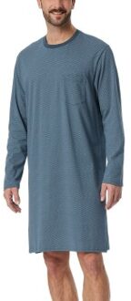 Schiesser Comfort Essential Longsleeve Sleepshirt Versch.kleure/Patroon,Blauw - Medium,Large,X-Large,XX-Large,3XL,52,56,58
