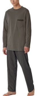 Schiesser Comfort Nightwear Long Pyjamas * Actie * Bruin,Versch.kleure/Patroon - 48,50,52,54,56,58