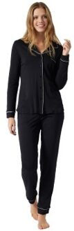 Schiesser Contemporary Nightwear Interlock Pyjama Zwart,Versch.kleure/Patroon,Wit - 40,42,44,46