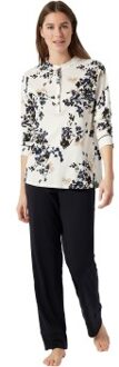 Schiesser Contemporary Nightwear Pyjama Interlock Zwart,Versch.kleure/Patroon,Wit - 40,42,44,46