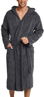 Schiesser Essentials Terry Cloth Bathrobe Grijs,Blauw - Small,Medium,Large,X-Large