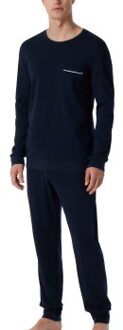 Schiesser Fine Interlock Cotton Long Pyjama Blauw - Large,X-Large,XX-Large,3XL,48,4XL,50