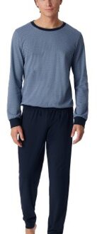 Schiesser Fine Interlock Pyjamas With Cuff * Actie * Blauw - 50,56