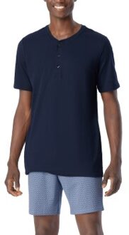 Schiesser Fine Interlock Serafino Collar Pyjamas * Actie * Blauw - 46