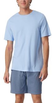Schiesser Fine Interlock Short Pyjamas Blauw - 46,48,52,54