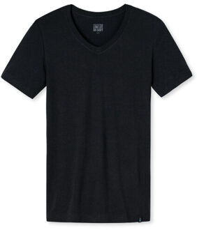 Schiesser Long life soft t-shirt blauw/ zwart