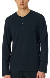 Schiesser Mix and Relax Long Shirt Button Placket * Actie * Blauw - Small,Medium,Large,X-Large,XX-Large,3XL