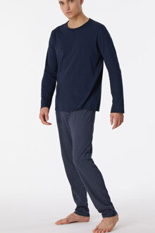 Schiesser pyjama met rechte pijpen donkerblauw - XXL