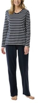 Schiesser Women Straight Leg Long Pyjama Versch.kleure/Patroon,Wit,Blauw,Grijs - 40,42,44,46,48