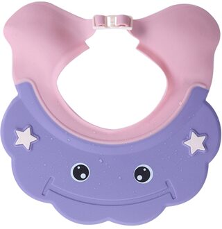 Schild Baby Douche Cap Gehoorbescherming Bad Visor Kids Soft Lichtgewicht Ogen Gezicht Shampoo Hoed Leuke Wassen Haar Siliconen Paars