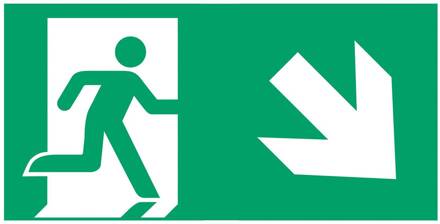 Schild vluchtroute type E voor L-LUX standaard Eco wit, groen