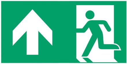 Schild vluchtroute type H voor E-Lux standaard wit, groen