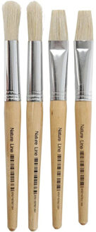 Schilder kwasten - 4x - varkenshaar - voor kinderen - penselen voor water en acryl verf