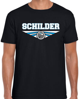 Schilder t-shirt zwart heren - Beroepen shirt 2XL - Feestshirts