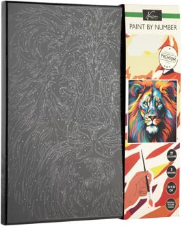 Schilderen op nummer Leeuw 30cm