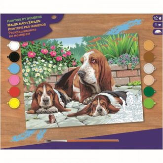 Schilderen op nummer "Sequin Art" Senior Basset Honden