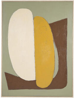 Schilderij Abstract Craft Groen - 80x60 Cm - MDF - Groen#Roze#Geel#Bruin - 3.5x60x80 Cm