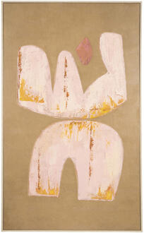 Schilderij Abstract Craft Oker - 115x70 Cm - MDF - Bruin#Geel#Roze - 3.5x70x115 Cm