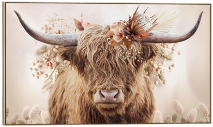 Schilderij Hooglander Bloem - 70x118 Cm - MDF - Multikleur