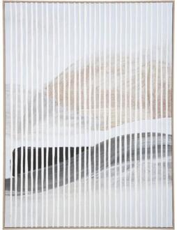 Schilderij Horizon - Multikleur - 80x60 Cm - Hout/Canvas - Zwart#Wit#Crème - 3.5x60x80 Cm