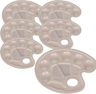 Schilderspalet - 6x - 17 x 23 cm - kunststof - 10 mengbakjes - palet voor verf - schilderen