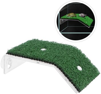 Schildpad Klimmen Platform Schildpad Reptiel Klimmen Ladder Gesimuleerde Gazon 15x8cx8cm