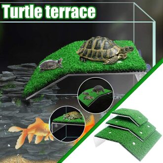 Schildpad Koesteren Platform Zuignap Schildpad Klimmen Ladder Vis Tanks Decor Simuleren Gazons Glas Aquarium Koesteren Ladder