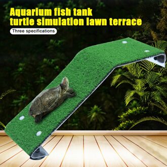 Schildpad Platform Gesimuleerde Gazon Klimmen Ladder Zuignap Rest Reptiel Aquarium Drogen Schildpad Habitat Koesteren Terras