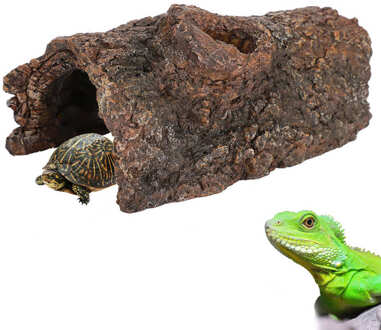 Schildpad Reptiel Verbergen Grot Reptielen Vermijden Grotten Simulatie Hars Boomschors Amfibieën Landschap Hagedis Voerbox Decoratie