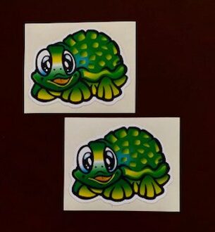 Schildpad Stickers Klassieke Motorfiets Decoratie, Twee Eenheden Maatregel 7,5 Cm