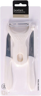 Schilmesjes Set ? 3-delig ? Creme ? RVS ? Dunschillers ? Keukengerei