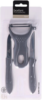 Schilmesjes Set ? 3-delig ? Grijs ? RVS ? Dunschillers ? Keukengerei