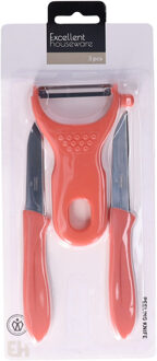 Schilmesjes Set ? 3-delig ? Rood ? RVS ? Dunschillers ? Keukengerei