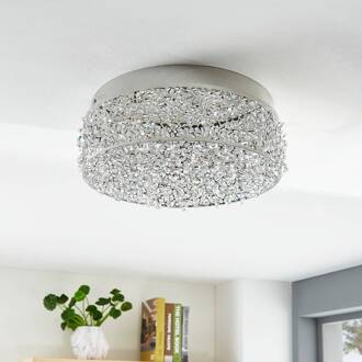 Schitterende LED plafondlamp Felias, ronde vorm chroom, helder