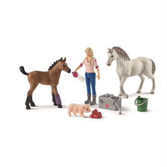 Schleich Boerderij - Dierenarts Op Bezoek Bij Merrie En Veulen 42486