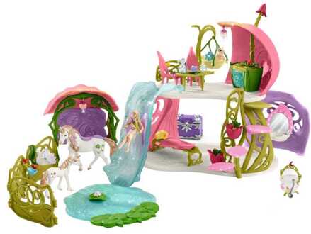 Schleich Playset Schleich Glittering flower house with unicorns, lake and stable Paard Plastic Multikleur