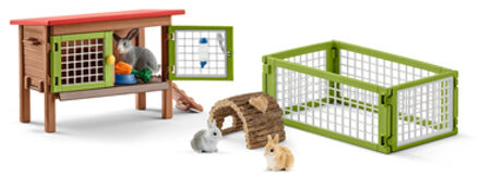 Schleich Set van Boerderijdieren Schleich Rabbit Hutch Konijnenvlees Plastic Multikleur