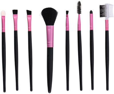 Schmink penselen - 8x stuks - kwasten setje - cosmetica en schmink - roze - synthetisch