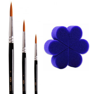 Schmink penselen en sponsjes - schminkset - voor kinderen en volwassenen