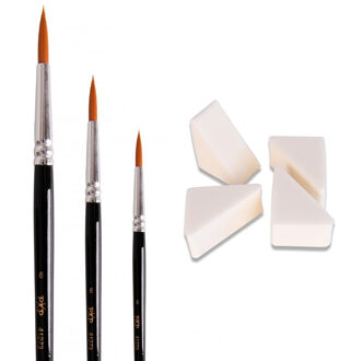 Schmink penselen en sponsjes - schminkset - voor kinderen en volwassenen