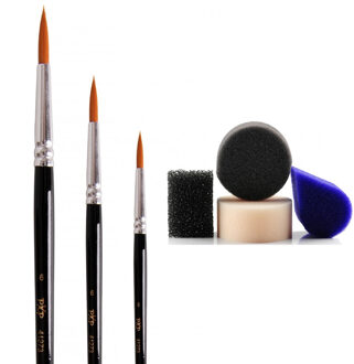 Schmink penselen en sponsjes - schminkset - voor kinderen en volwassenen