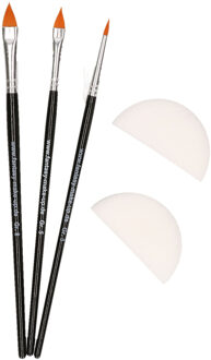 Schmink penselen en sponsjes - schminkset Zwart