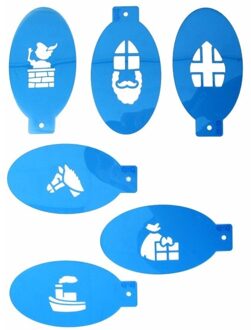 Schmink sjablonen Sinterklaas - Sint/Piet/Ozosnel - 6 stuks