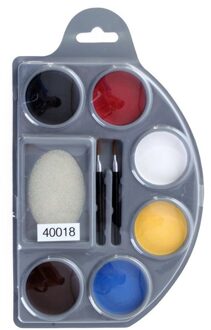 Schminkpalet 6 kleuren met spons en kwastjes