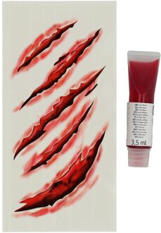 Schminkset Bloed & Tattoo Set Halloween Multikleur - Print