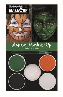 Schminkset oranje/groen/bruin/wit